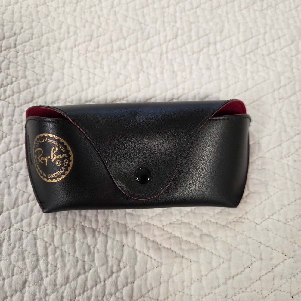 Ray-Ban Black Sunglasses Case Felt Lining Luxottica Snap Closure Eyewear Case